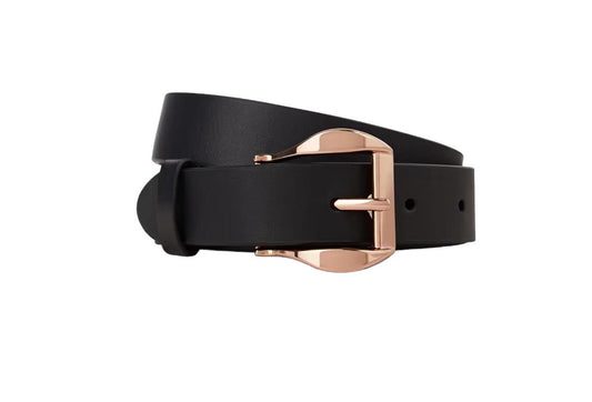 Zimmermann Leather Buckle Jean Belt | Gold Hardware, Bovine Leather, Narrow Fit