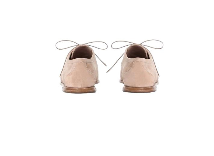 Zimmermann Lace Up Golf Shoes | Sand/Beige, Square, Suede, Flats ITALY made