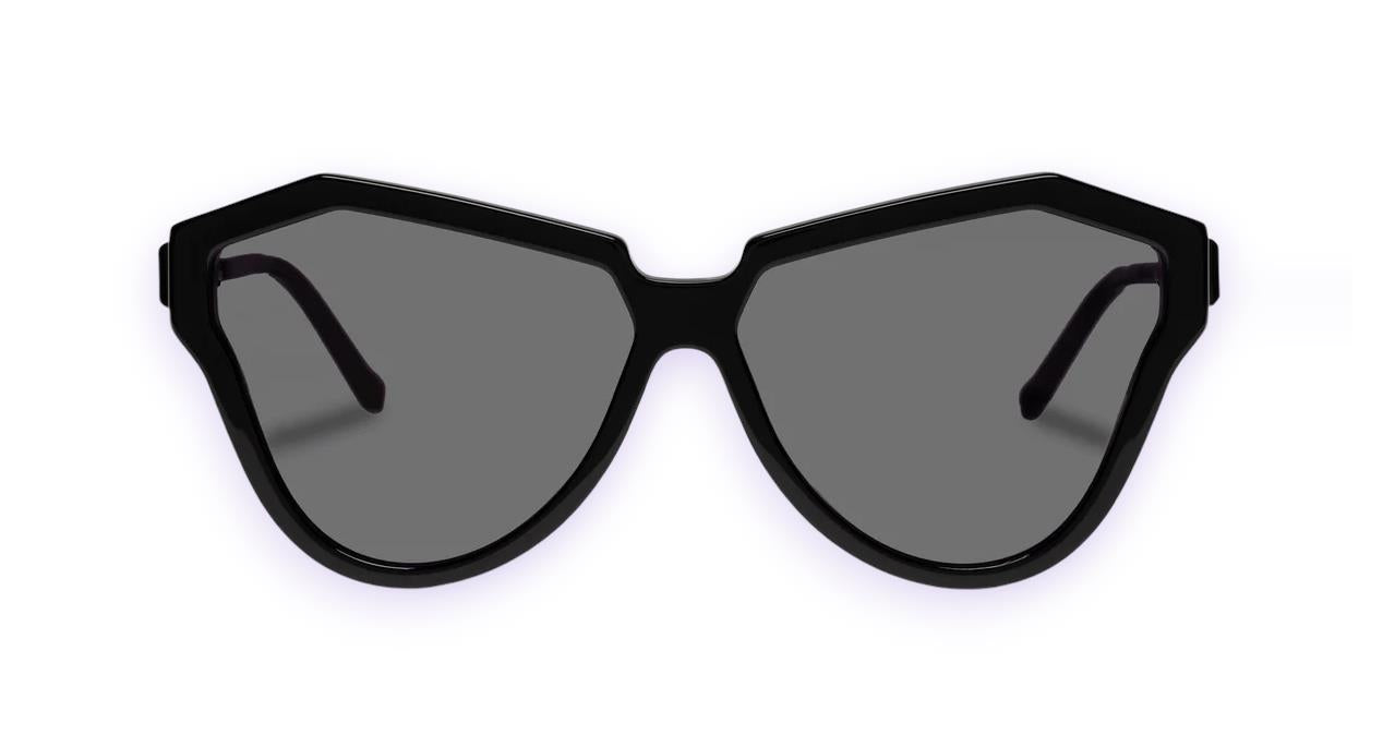 Karen Walker One Hybrid Sunglasses | Black Mono, Cat Eye, Biodegradable & Eco