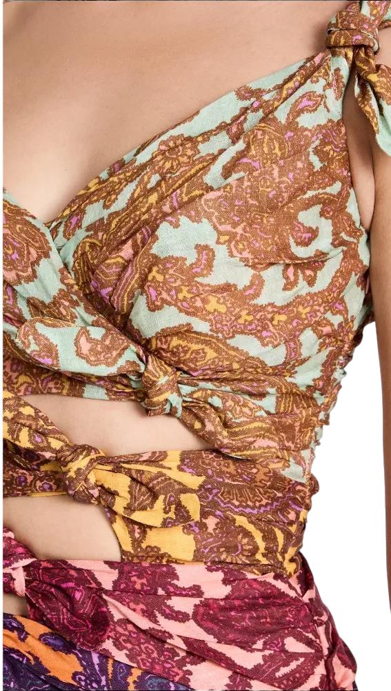 Zimmermann Tiggy Frill Midi Dress | Colourful, Linen, Tiered, Frills, Pompoms