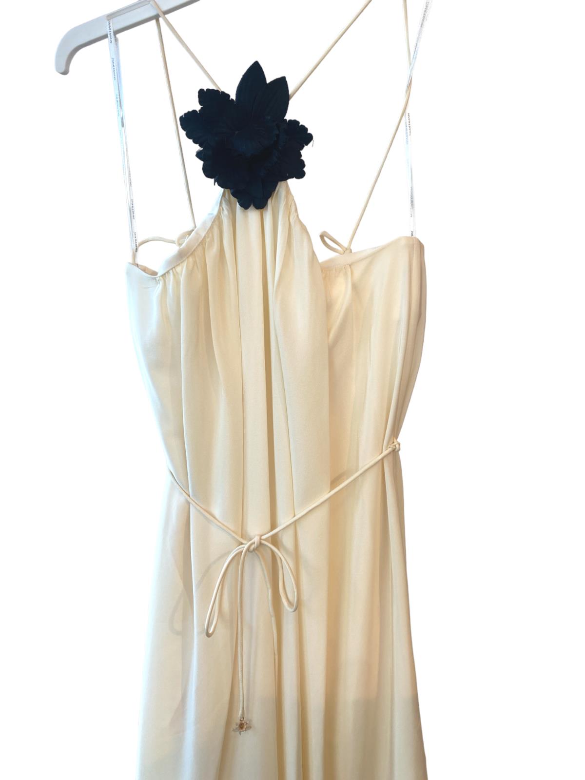 Zimmermann Halter Neck Midi Dress | Cream/Off-White, Silk, Brooch, Optional Belt