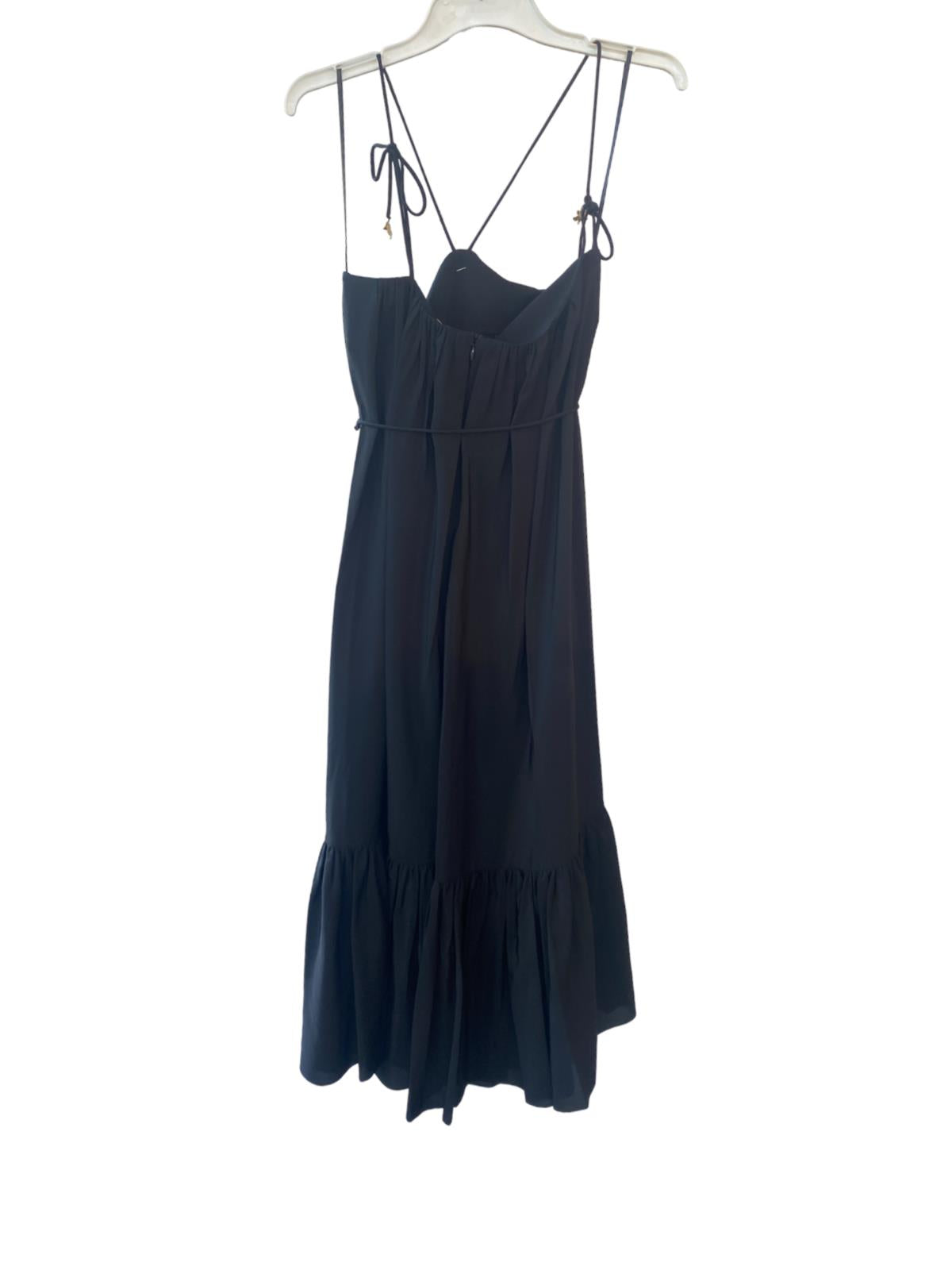 Zimmermann Halter Neck Midi Dress | Black, Silk, Flower Brooch, Optional Belt