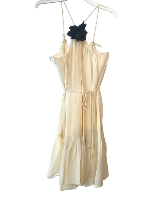 Zimmermann Halter Neck Mini Dress | Cream/Off-White, Silk, Brooch, Optional Belt