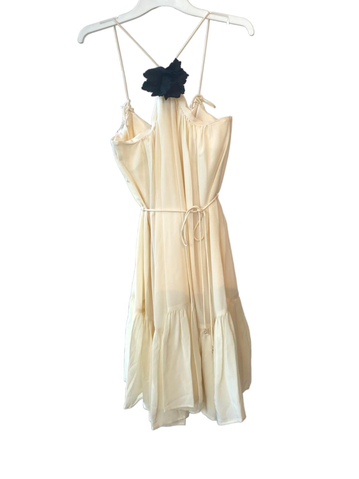 Zimmermann Halter Neck Mini Dress | Cream/Off-White, Silk, Brooch, Optional Belt