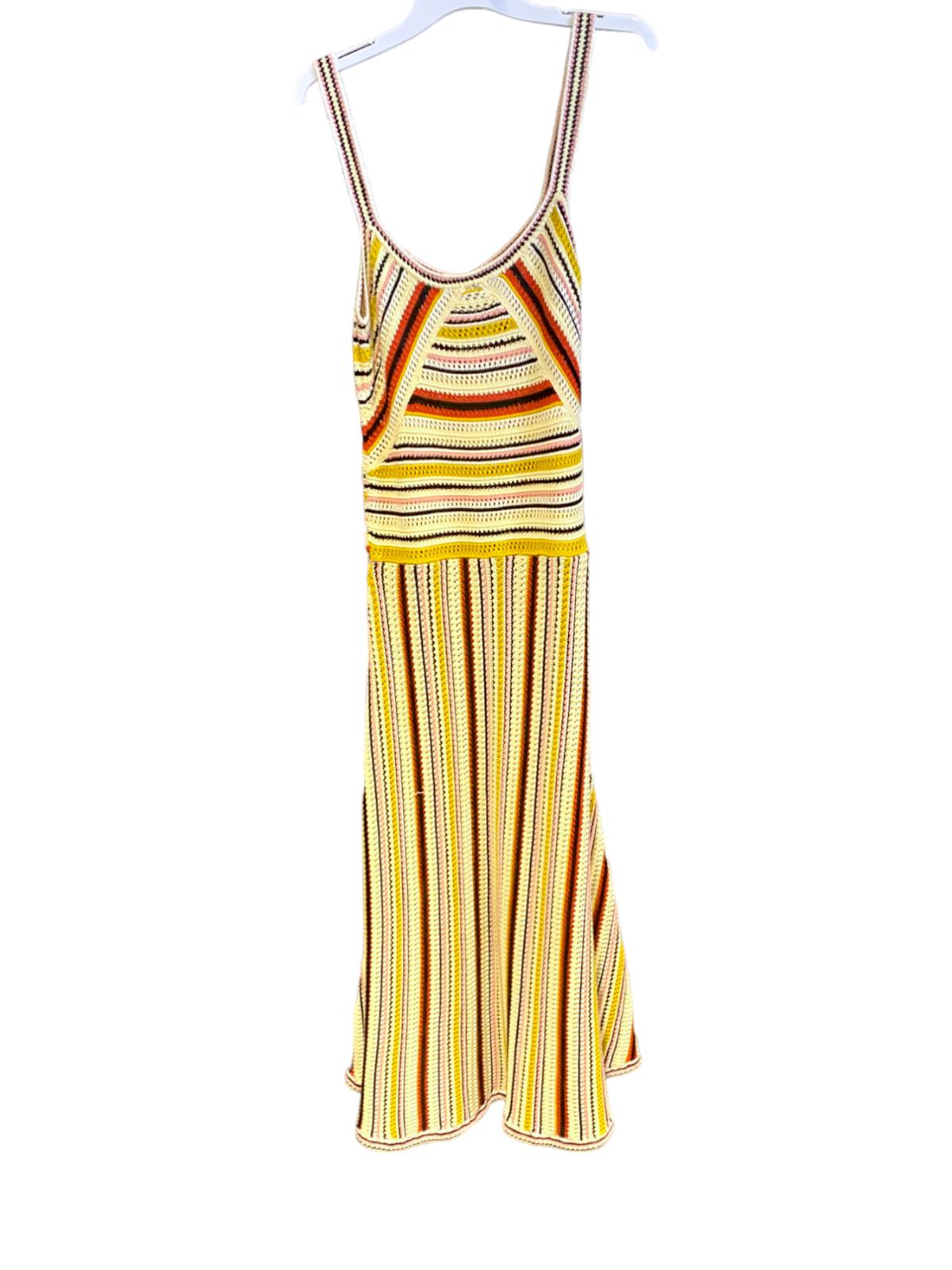 Zimmermann Vitali Multi Stripe Knit Dress | Midi, Crochet, Fit & Flare, Unlined