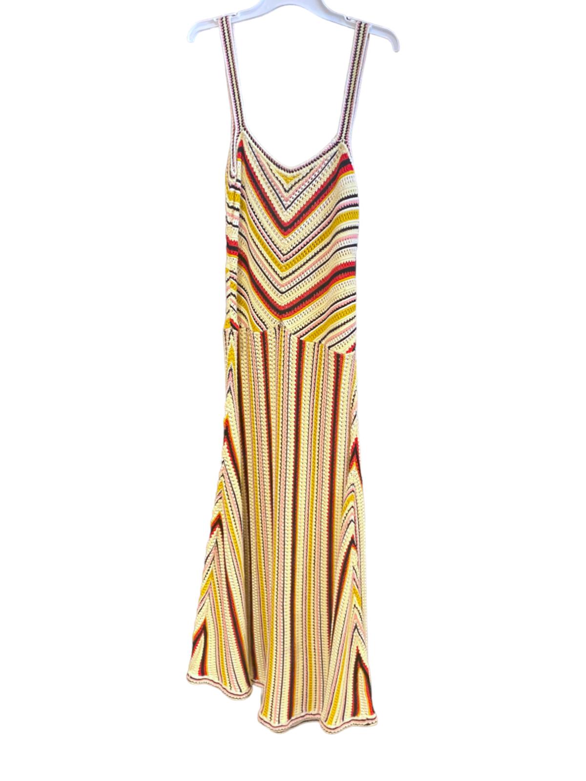 Zimmermann Vitali Multi Stripe Knit Dress | Midi, Crochet, Fit & Flare, Unlined