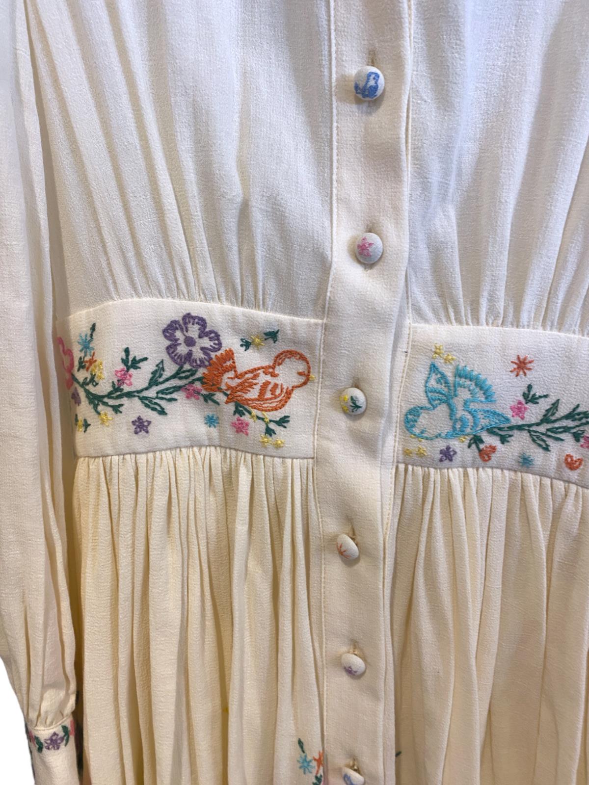 Zimmermann Clover Mini Shirt Dress | White, Floral Embroidery, Button Down, Boho