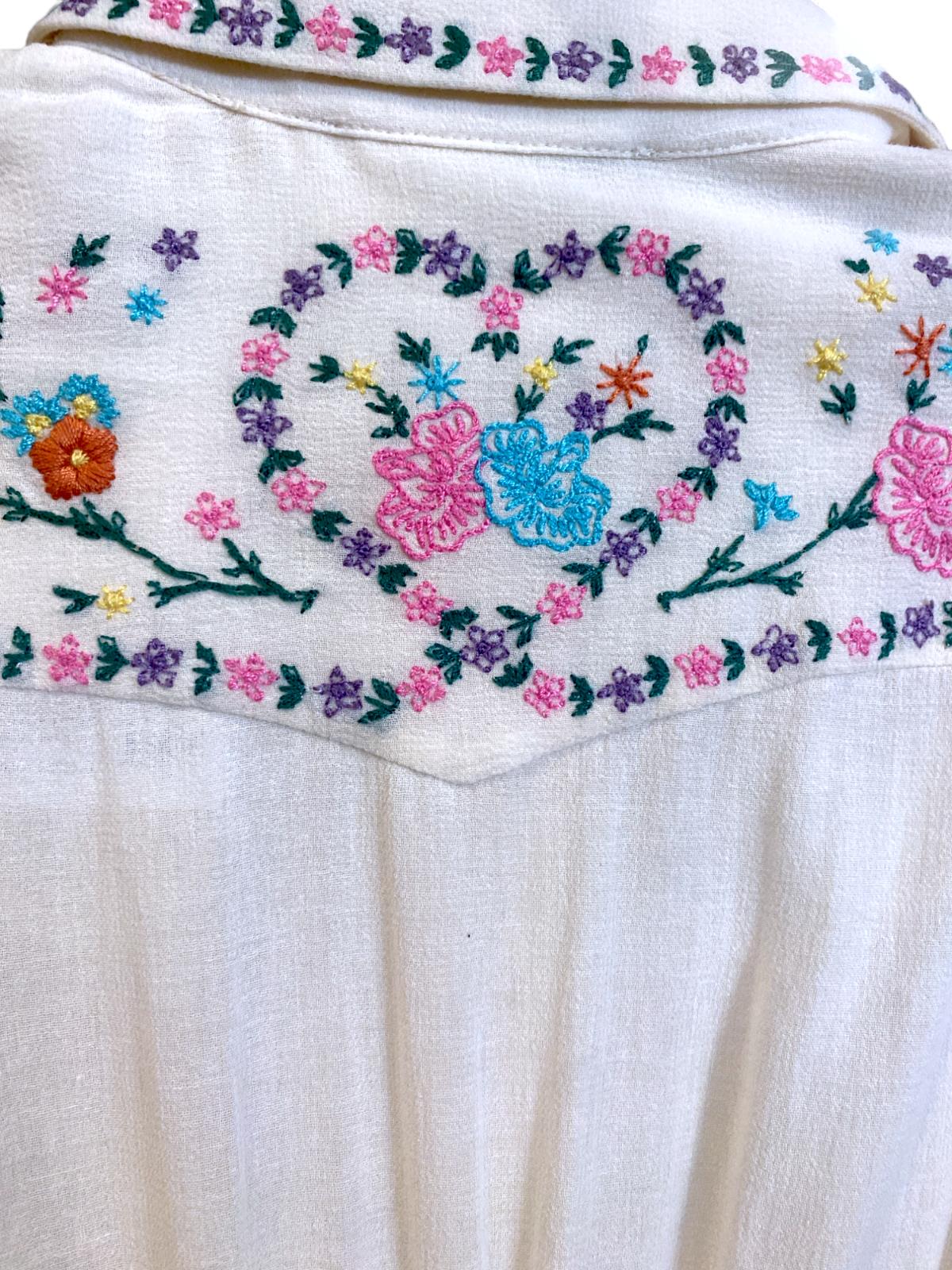Zimmermann Clover Mini Shirt Dress | White, Floral Embroidery, Button Down, Boho
