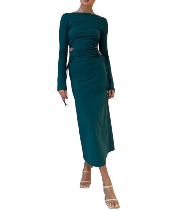 CAMILLA AND MARC Alexandre Dress | Green, Bodycon, Midi/Maxi, Side Cut Out, Lace