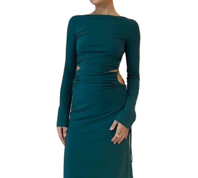 CAMILLA AND MARC Alexandre Dress | Green, Bodycon, Midi/Maxi, Side Cut Out, Lace