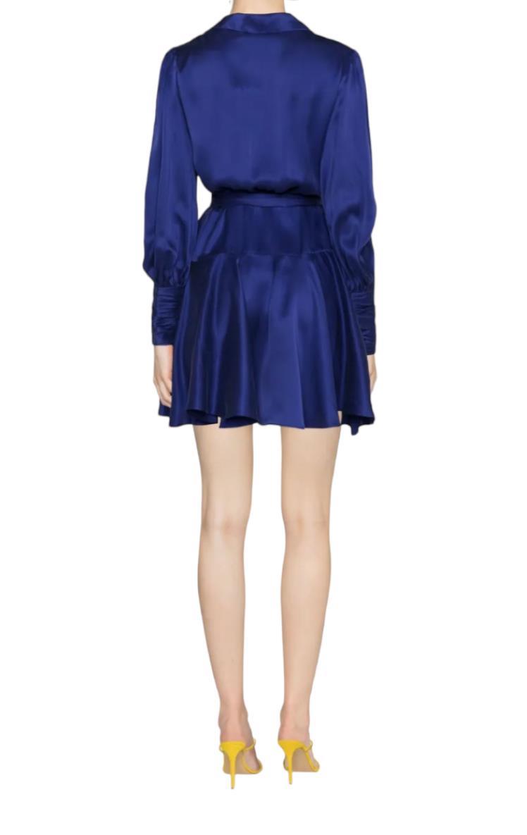 Zimmermann Silk Wrap Mini Dress | Lapis/Blue/Purple Sueded Silk Cocktail, Party