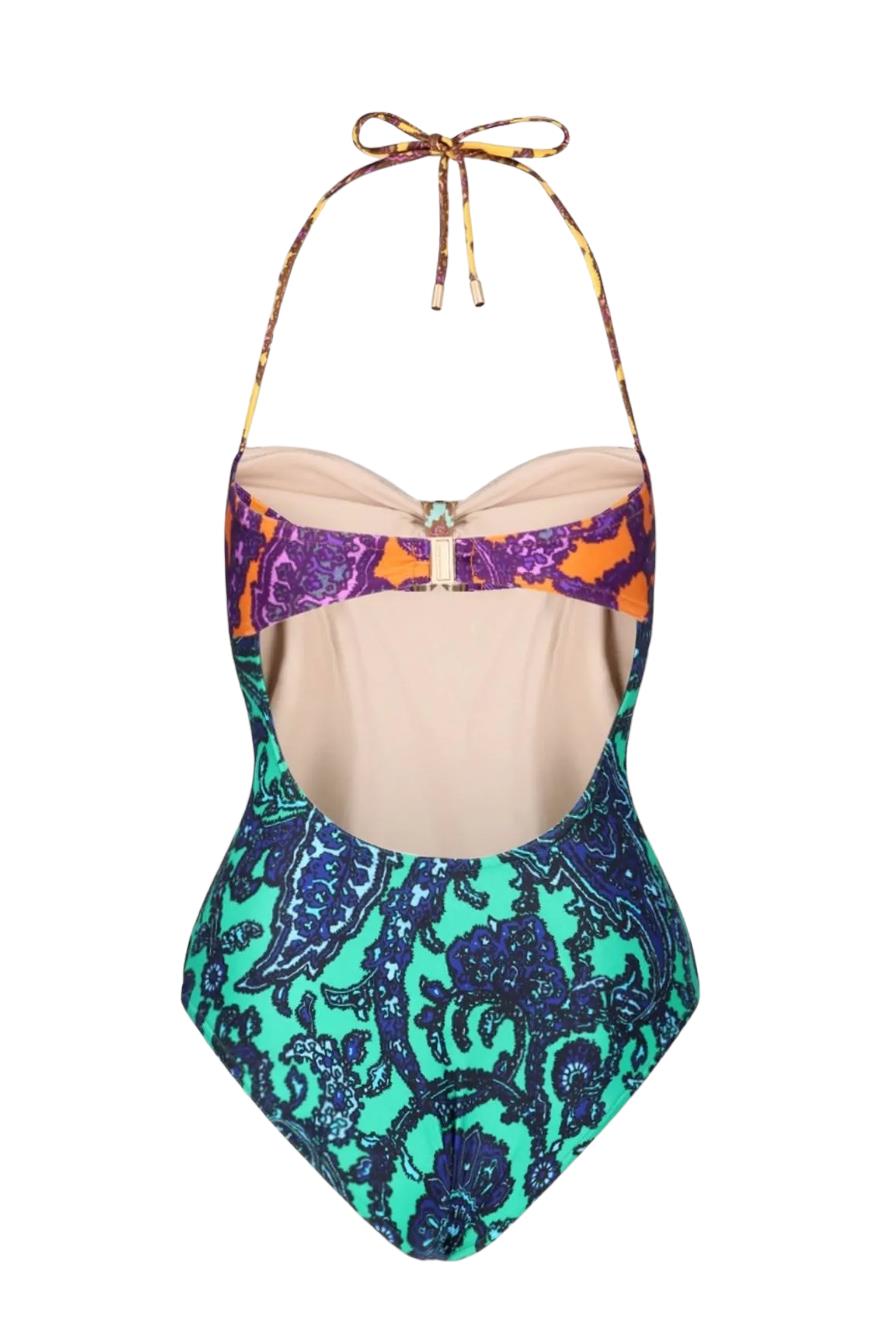 Zimmermann Tiggy Keyhole Tie Front One Piece | Spliced, Paisley, Halter, Bandeau