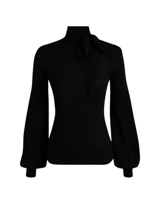 Zimmermann Blouson Sweater | Jumper, Puff Sleeves, Merino Wool, Black