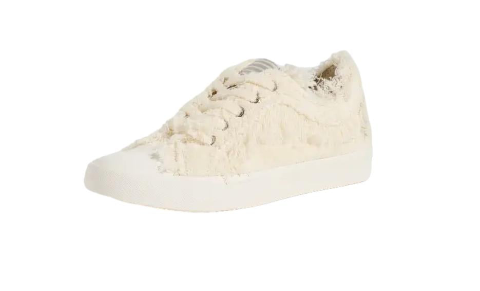 Zimmermann Frayed Towel Sneakers | Cream/White Trainers, Terry Cloth, Low Rise