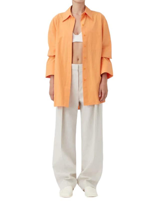 CAMILLA AND MARC Sable Shirt | Persimmon/Orange, Crisp Cotton, Cuffs, Placket