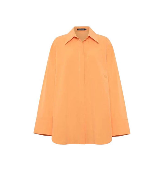 CAMILLA AND MARC Sable Shirt | Persimmon/Orange, Crisp Cotton, Cuffs, Placket