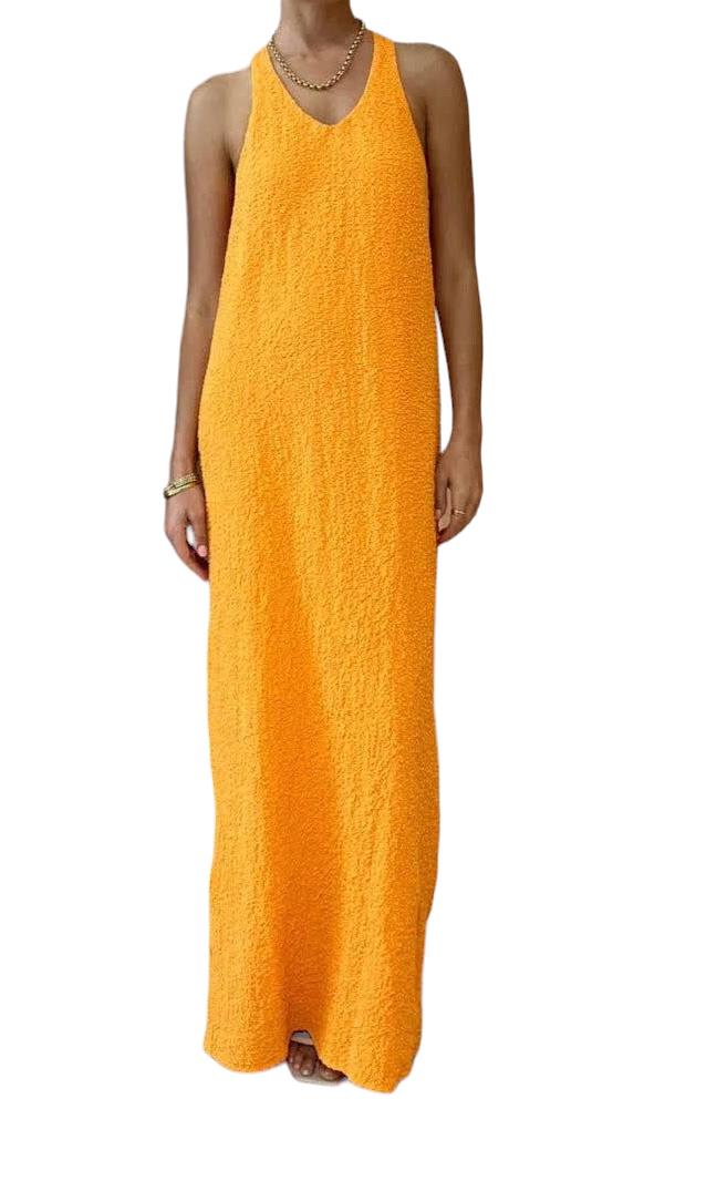 CAMILLA AND MARC Toledo Racer Back Dress | Orange, Stretch, Straigh Fit, Relaxed