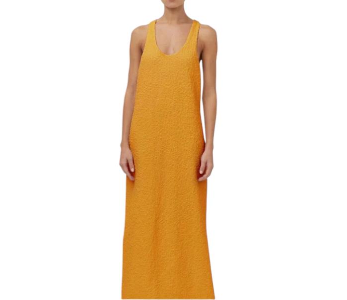 CAMILLA AND MARC Toledo Racer Back Dress | Orange, Stretch, Straigh Fit, Relaxed