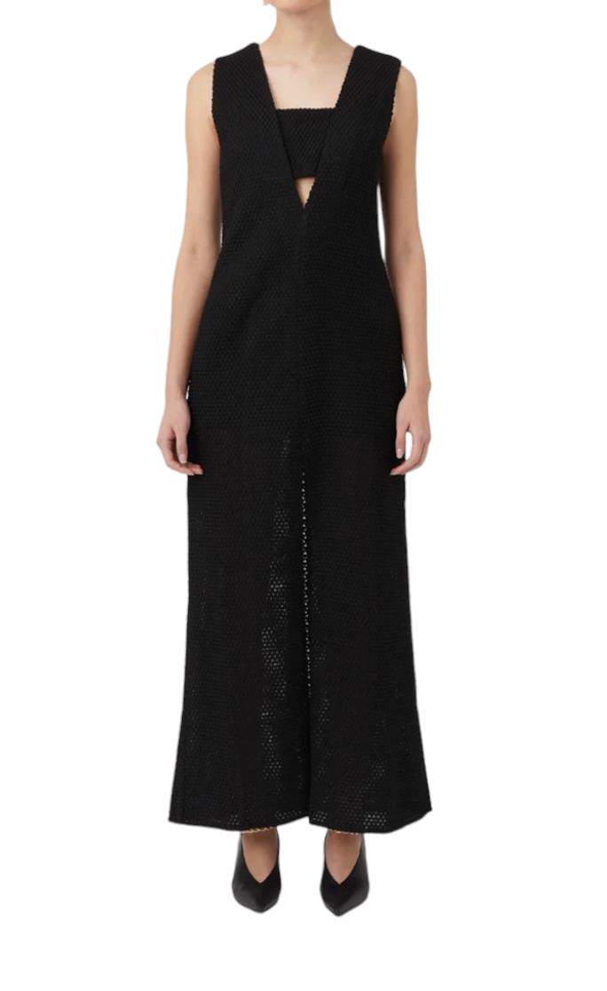 CAMILLA AND MARC Adrien Dress | Black, Textured, Cutout, Slit, V Neck