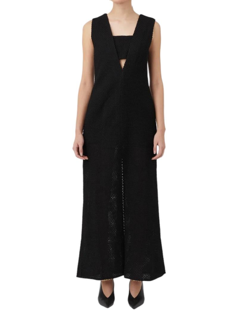 CAMILLA AND MARC Adrien Dress | Black, Textured, Cutout, Slit, V Neck
