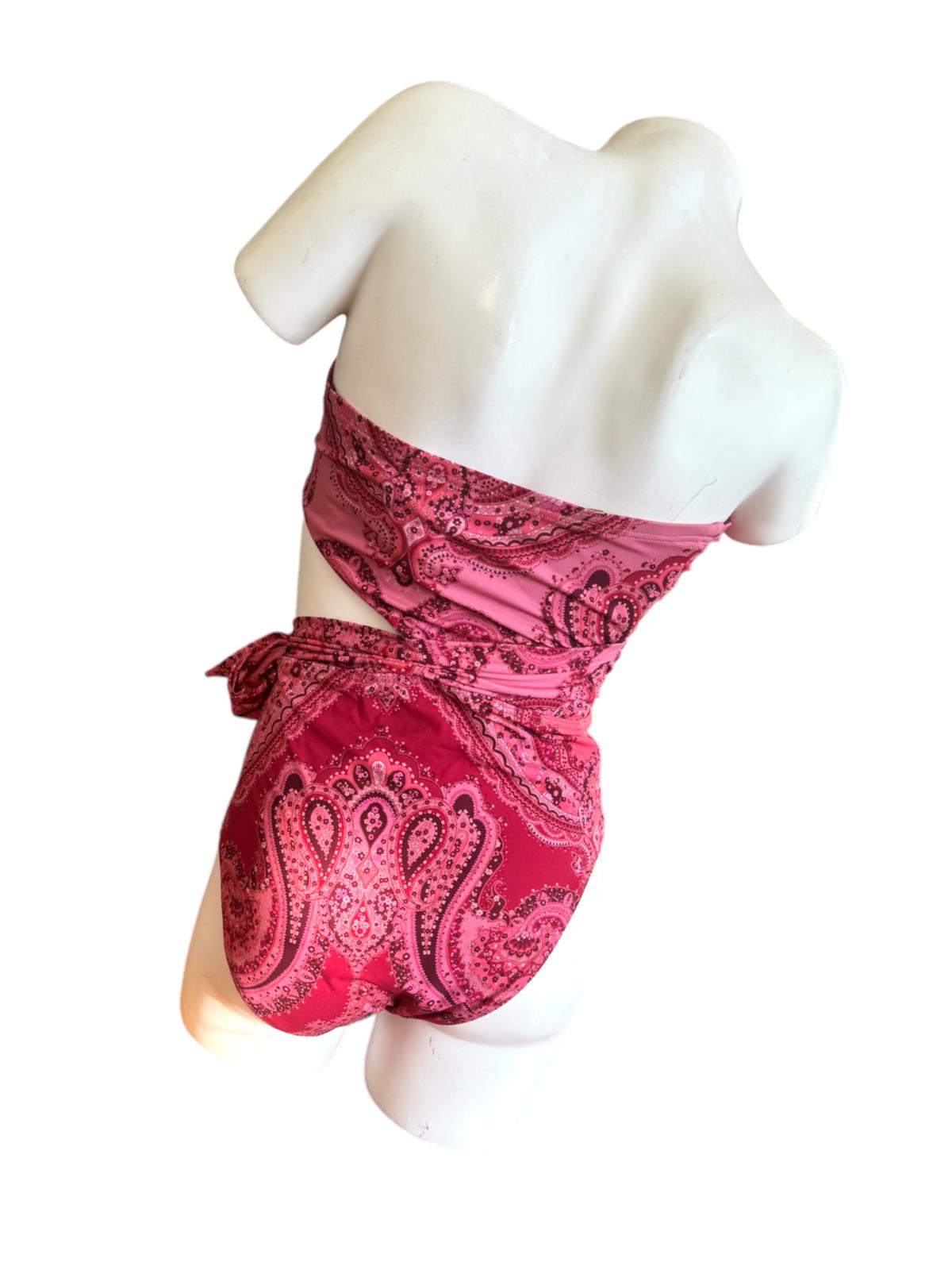 Zimmermann Seperates Sculpt Scarf Tie One Piece | Pink Paisley/Bandana, Bandeau