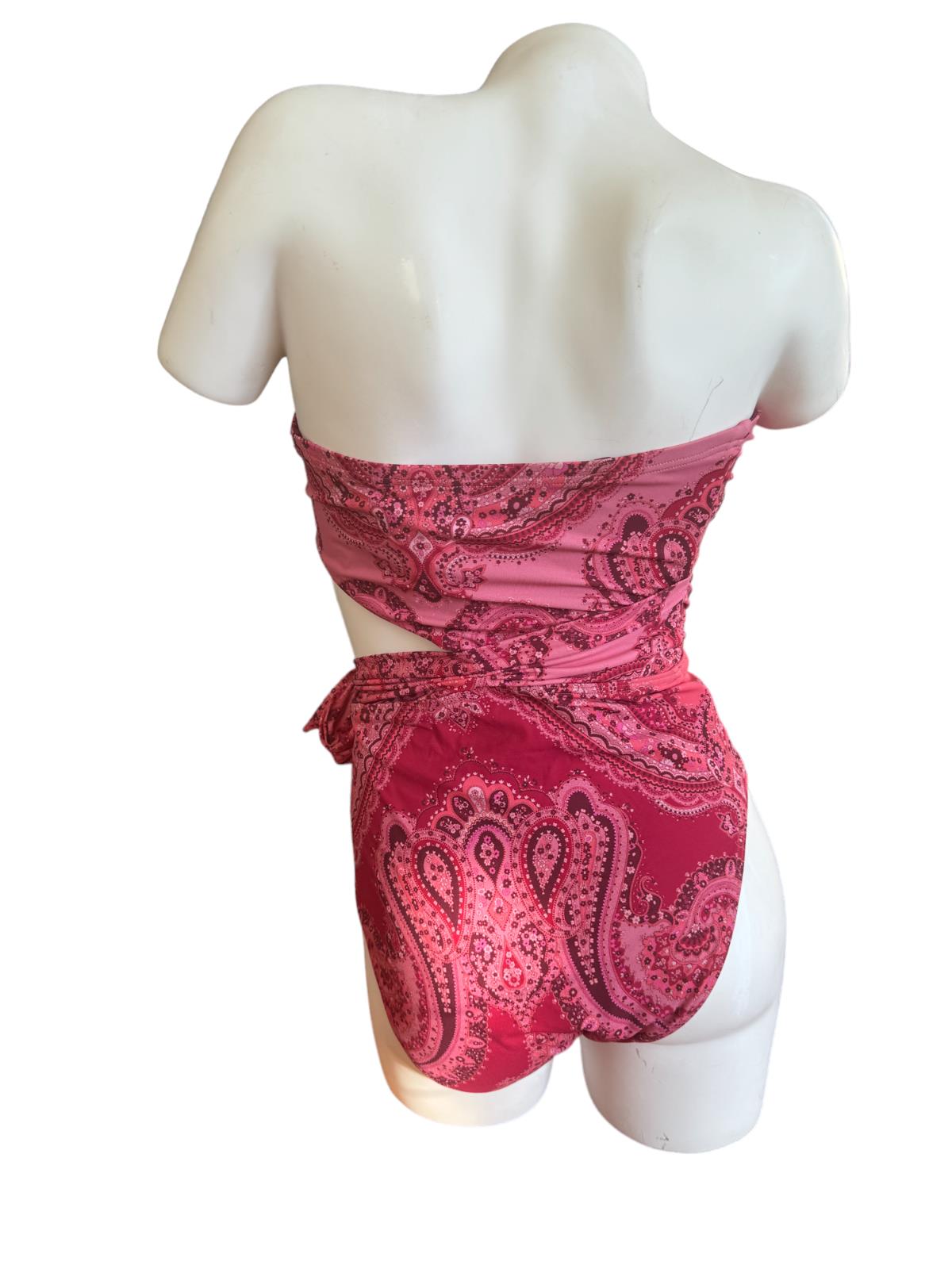 Zimmermann Seperates Sculpt Scarf Tie One Piece | Pink Paisley/Bandana, Bandeau