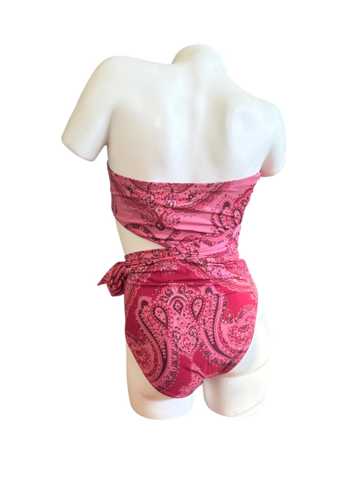 Zimmermann Seperates Sculpt Scarf Tie One Piece | Pink Paisley/Bandana, Bandeau