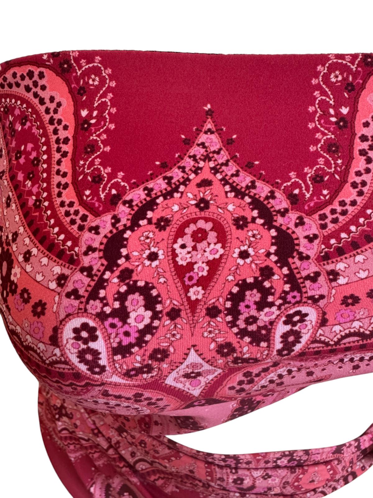 Zimmermann Seperates Sculpt Scarf Tie One Piece | Pink Paisley/Bandana, Bandeau