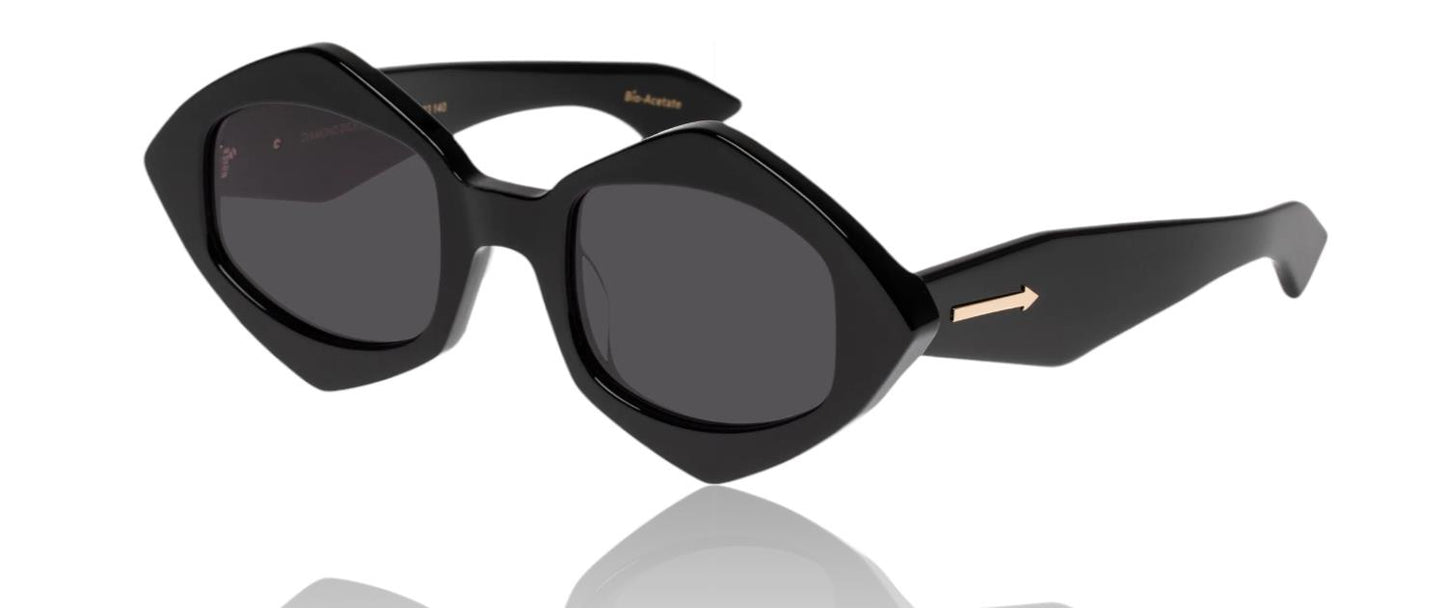 Karen Walker  Diamond Dice | Black Acetate Sunglasses, 90s, Acetate, Rock n Roll