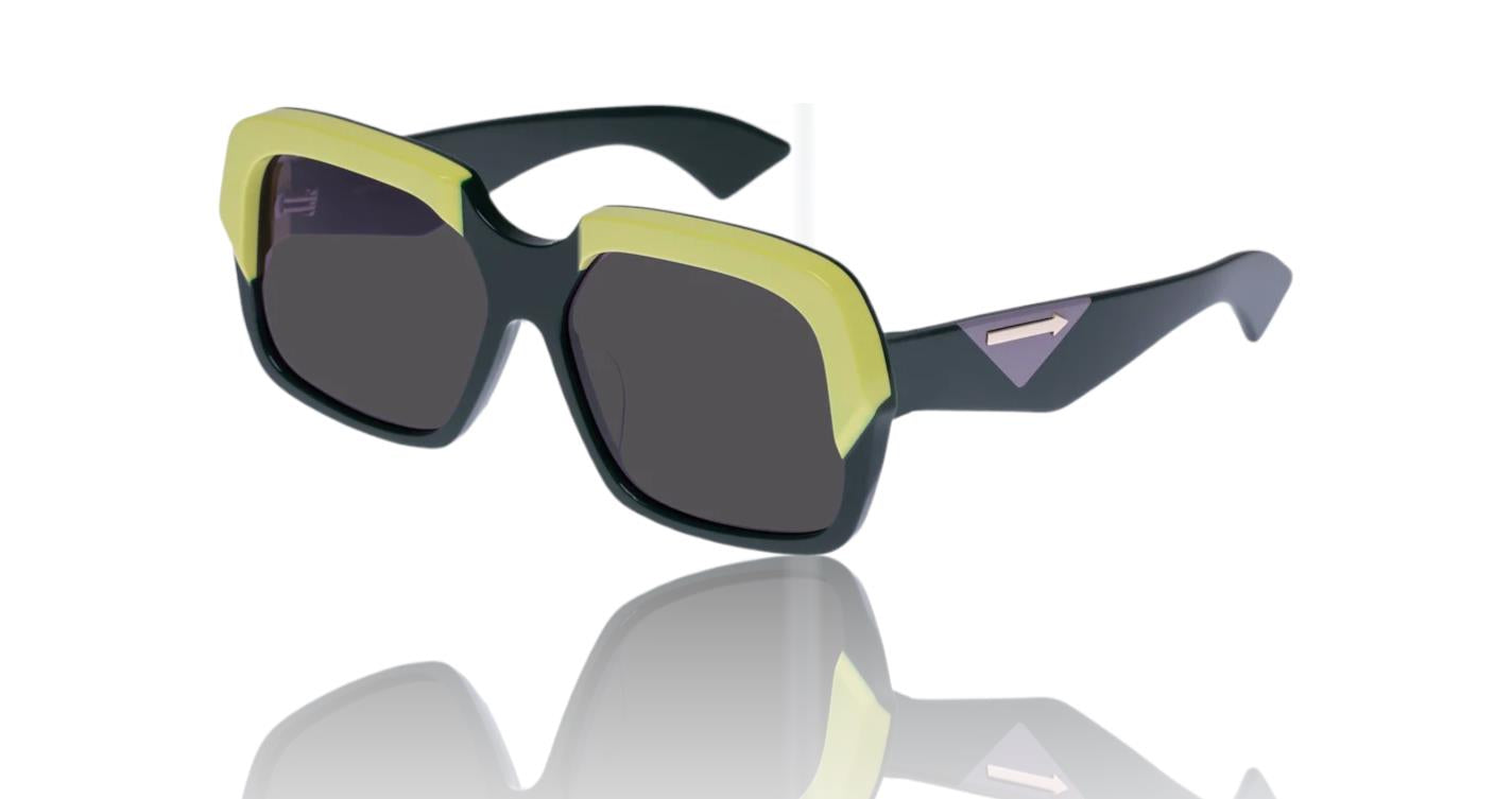 Karen Walker Asscher Sunglasses | Green Acid Forest, Oversized, Square, Retro