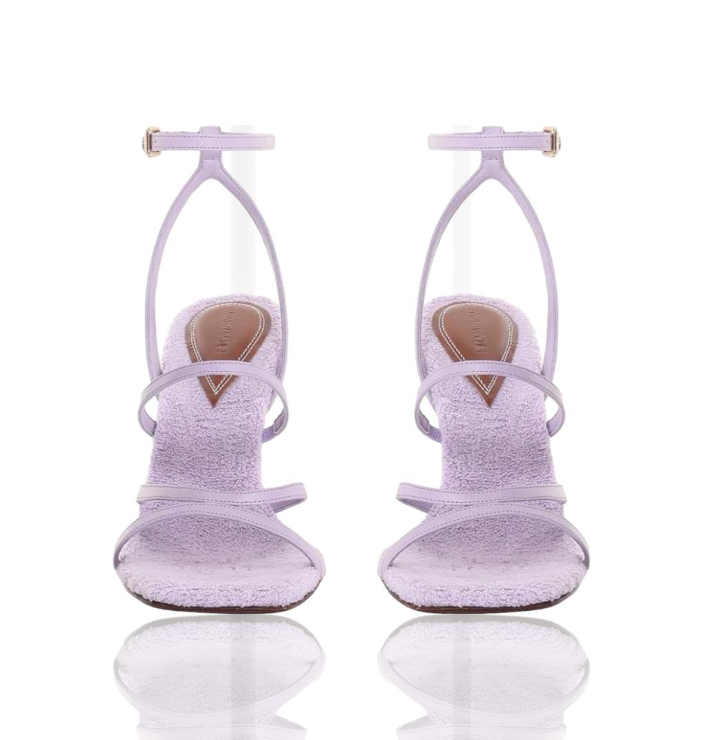 Zimmermann Towelling Sandal 100 | Lilac/Purple, High Heel, Leather, Strappy