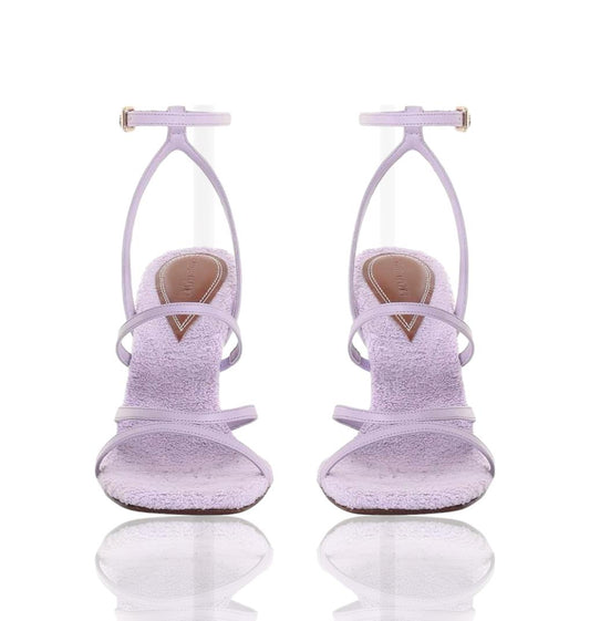 Zimmermann Towelling Sandal 100 | Lilac/Purple, High Heel, Leather, Strappy