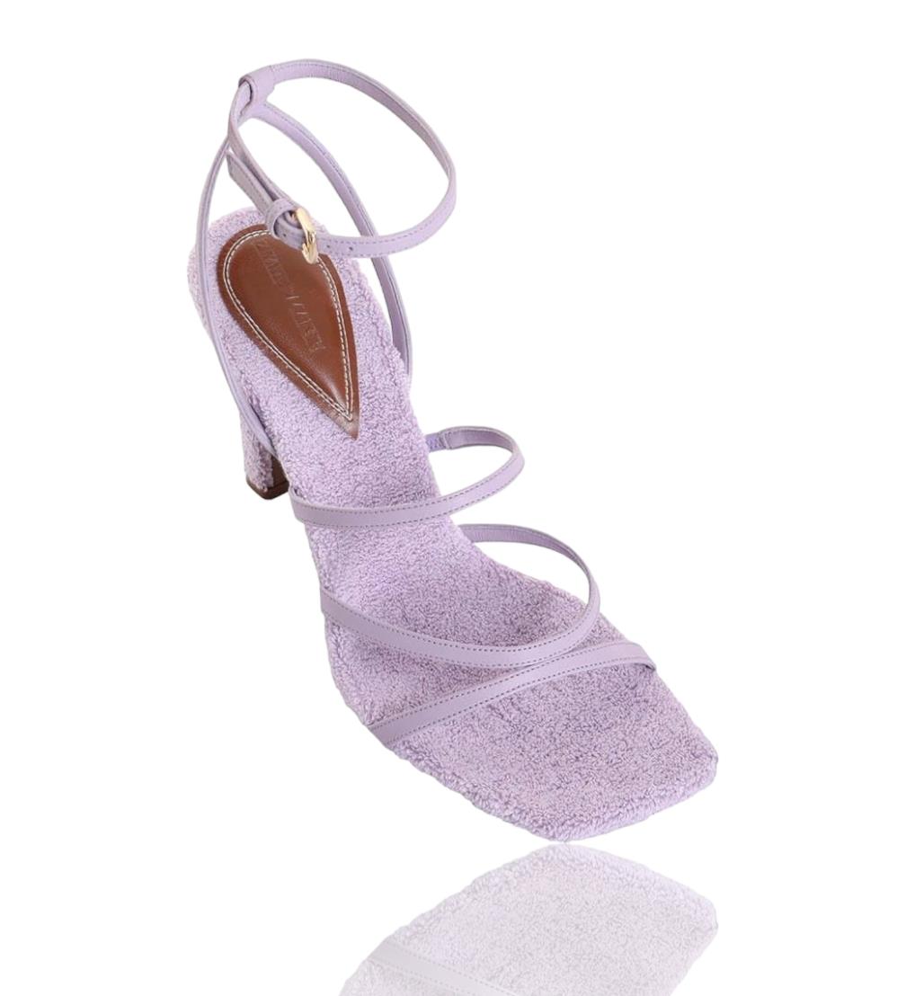 Zimmermann Towelling Sandal 100 | Lilac/Purple, High Heel, Leather, Strappy