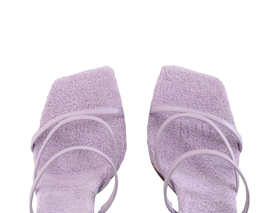 Zimmermann Towelling Sandal 100 | Lilac/Purple, High Heel, Leather, Strappy