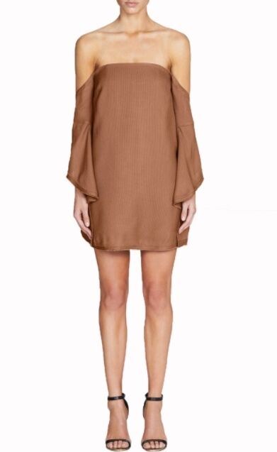 Camilla and Marc Nolana Mini Dress | Hessian Fabric | Sienna/Tan | Sz 8,10