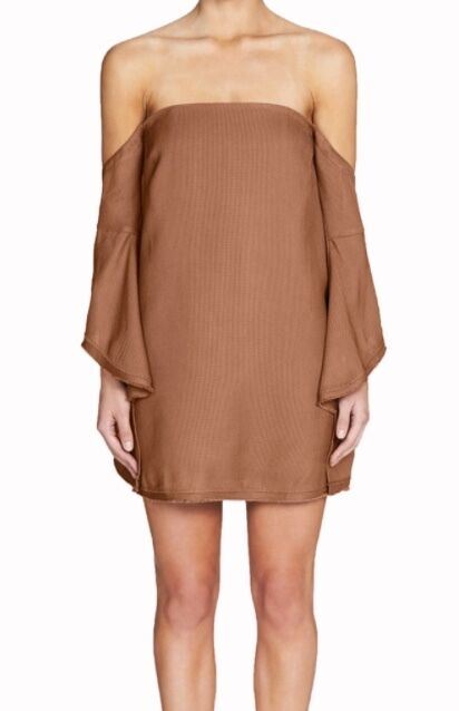 Camilla and Marc Nolana Mini Dress | Hessian Fabric | Sienna/Tan | Sz 8,10