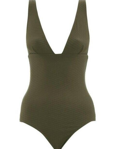 Zimmermann Seperates Texture Wide Tri One Piece Khaki | Cup Sizes Vary