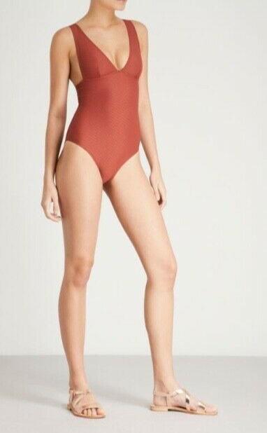 Zimmermann Seperates Texture Wide Tri One Piece Khaki | Cup Sizes Vary
