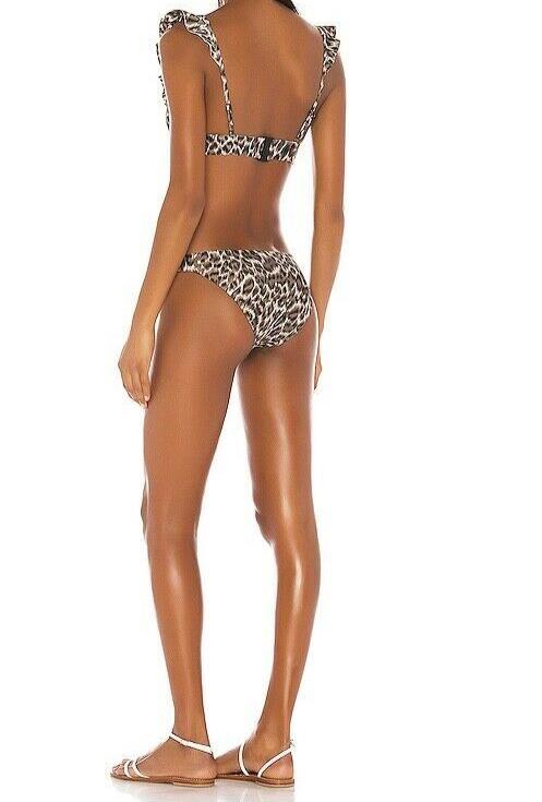 Zimmermann Suraya Frill Khaki Leopard Print Bikini Set