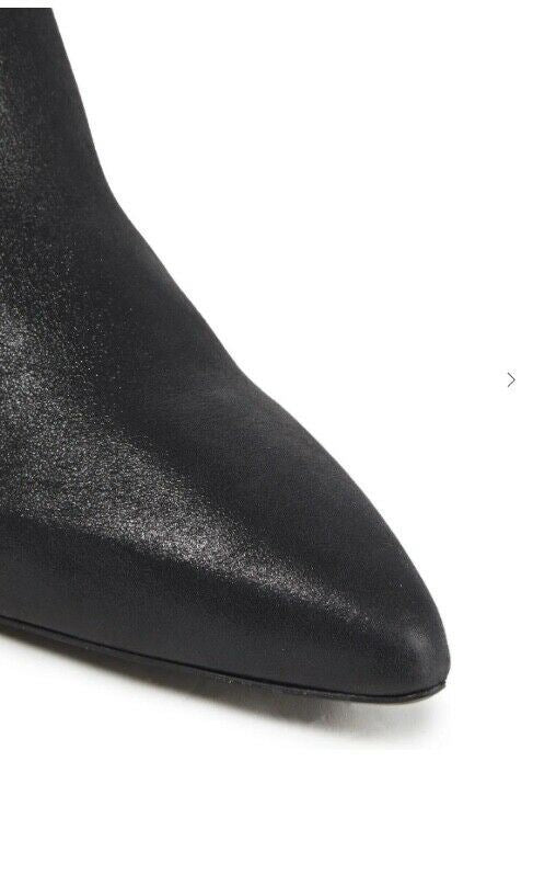 Zimmermann Metallic Kitten Heel Bootie | Charcoal /Black, Leather, Made in Italy
