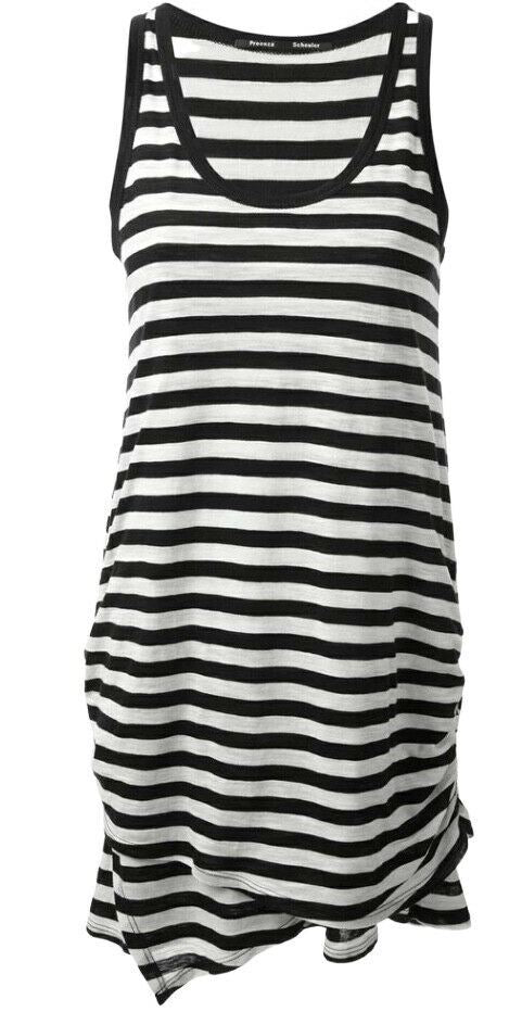 Proenza Schouler Tank Dress | Black/White Stripe Mini Cotton Jersey Stretch Sz M