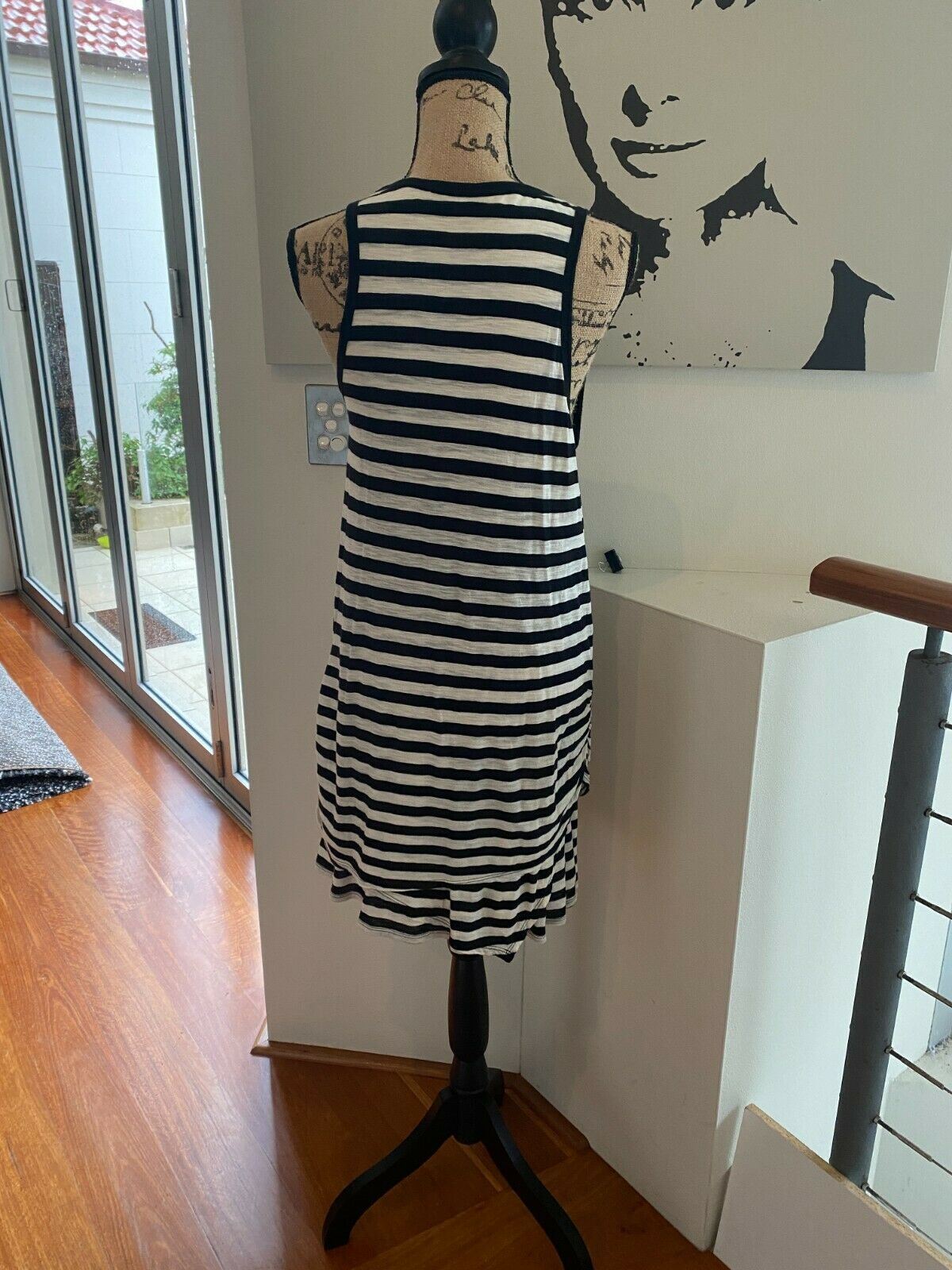 Proenza Schouler Tank Dress | Black/White Stripe Mini Cotton Jersey Stretch Sz M