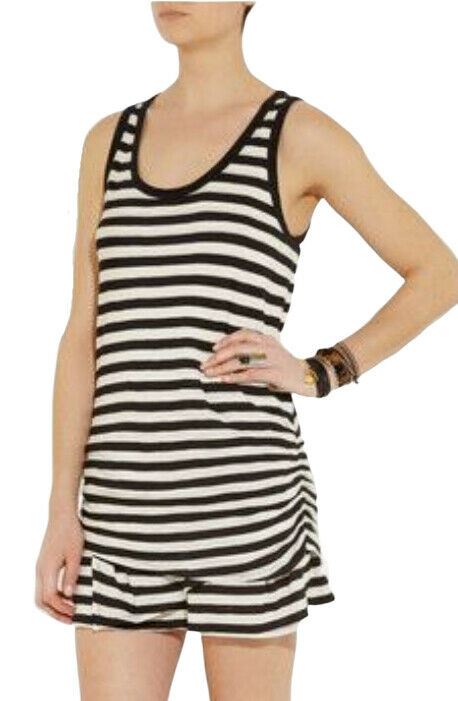 Proenza Schouler Tank Dress | Black/White Stripe Mini Cotton Jersey Stretch Sz M