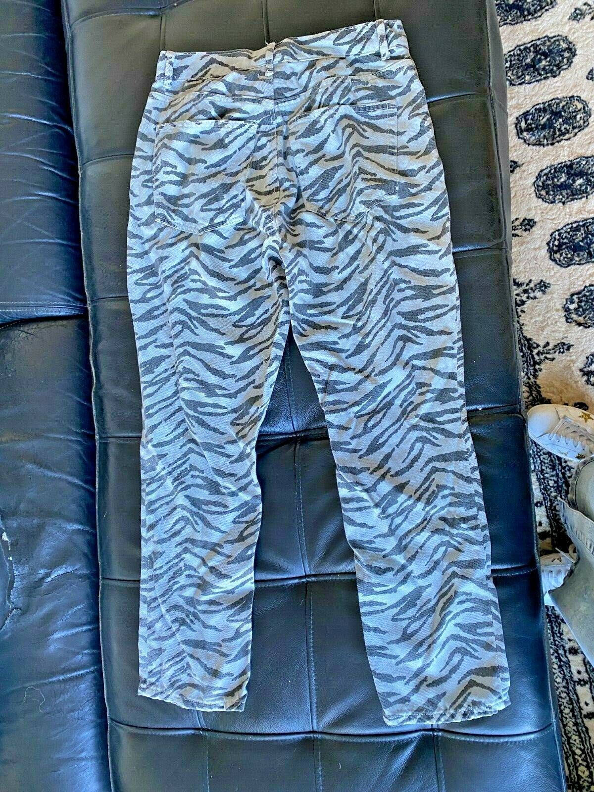 Reformation Julia Jeans size 28 in Zebra Print | Blue/ Black, High Waisted, Crop