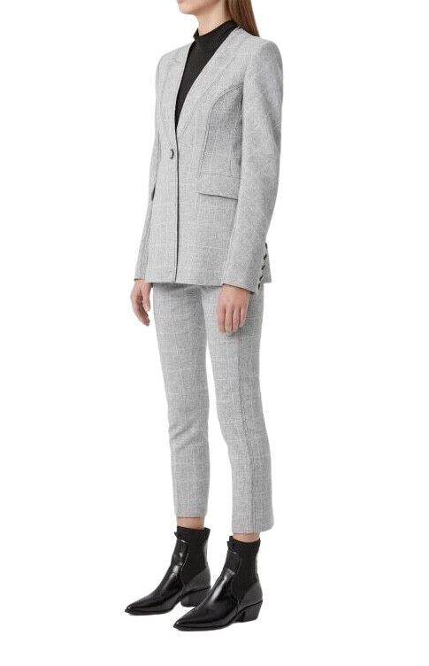 Camilla and Marc Saros Blazer | Stretch Suiting, Checkered, Grey, Faux Lapel