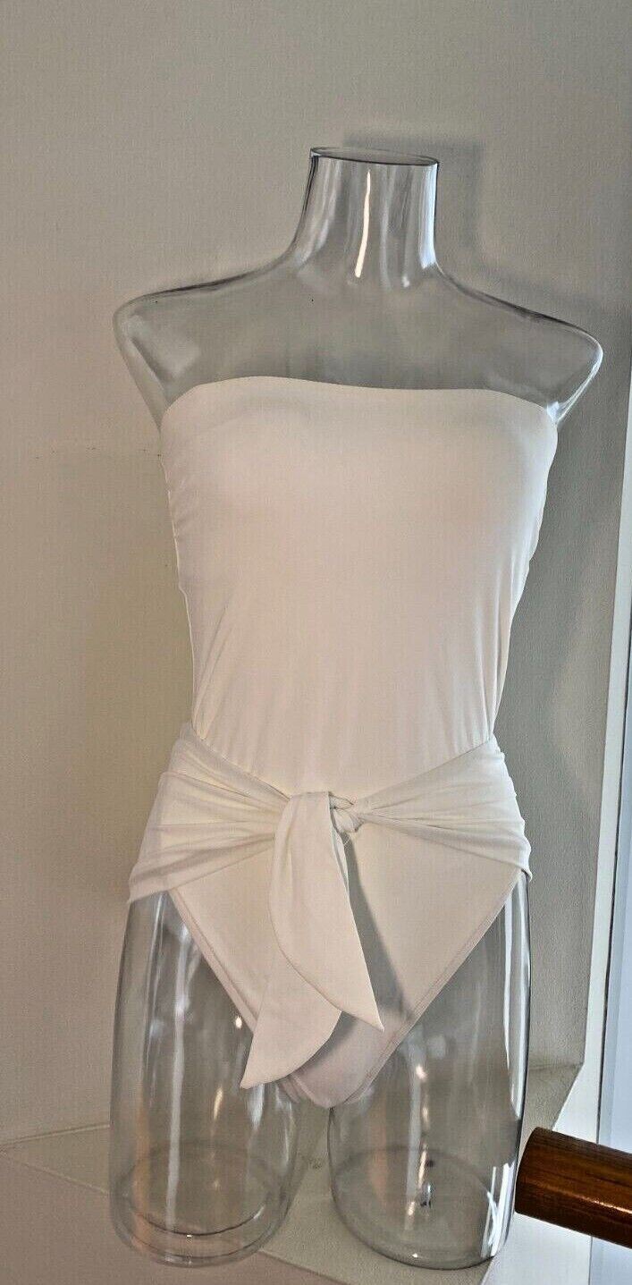 Zimmermann Riders Tie Waist One Piece | White / Ivory , Cutout, Bandeau, Bridal