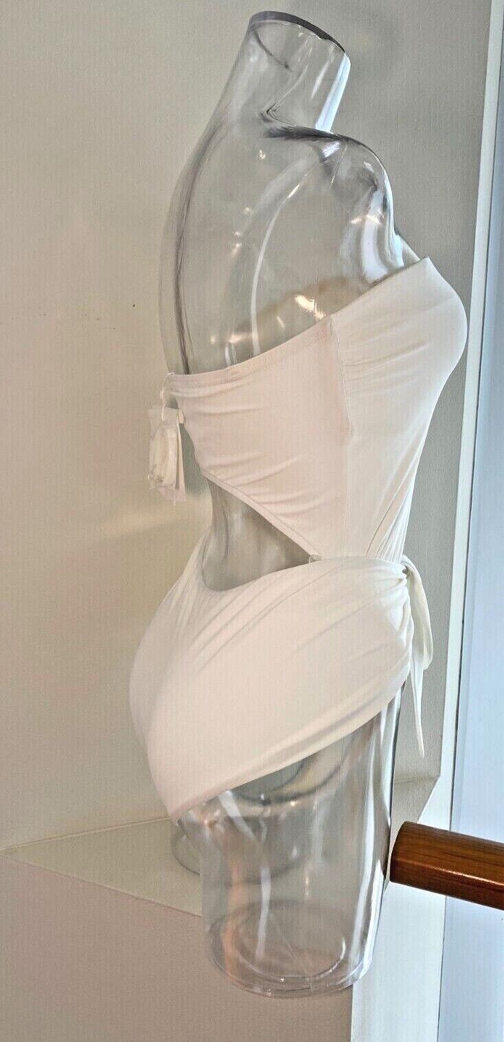 Zimmermann Riders Tie Waist One Piece | White / Ivory , Cutout, Bandeau, Bridal