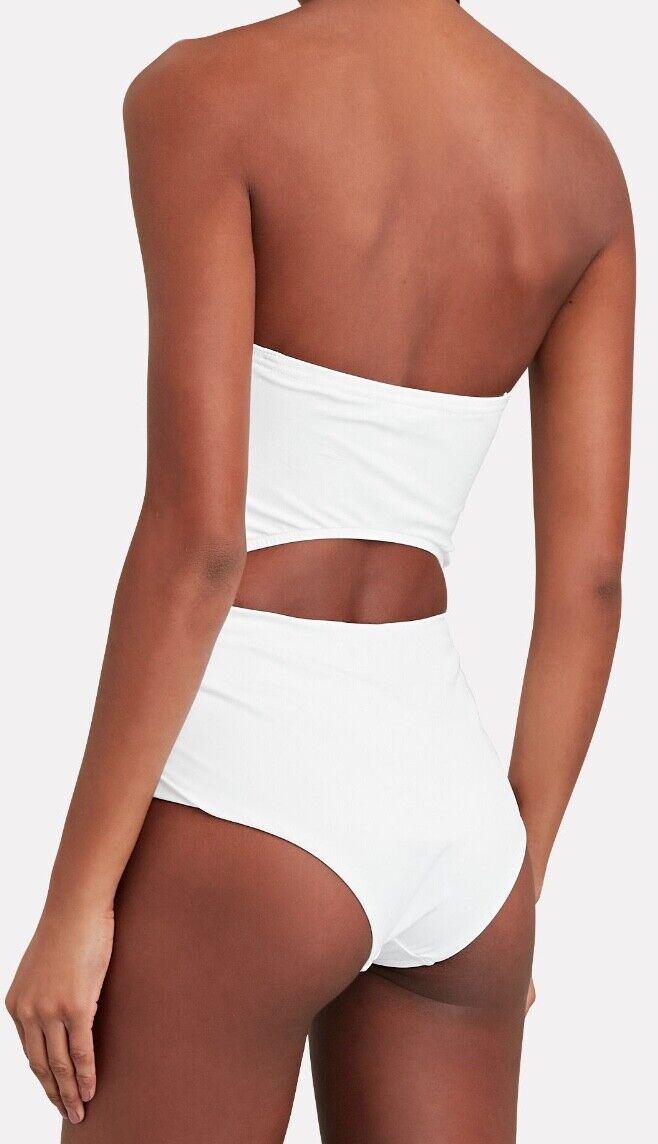 Zimmermann Riders Tie Waist One Piece | White / Ivory , Cutout, Bandeau, Bridal