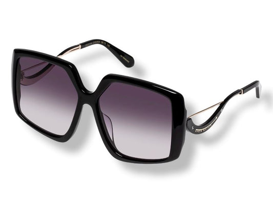 Karen Walker Celestial Sunglasses | Black Acetate, Oversize, UVA/UVB, Category 3