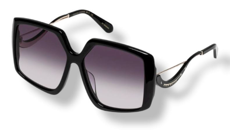 Karen Walker Celestial Sunglasses | Black Acetate, Oversize, UVA/UVB, Category 3